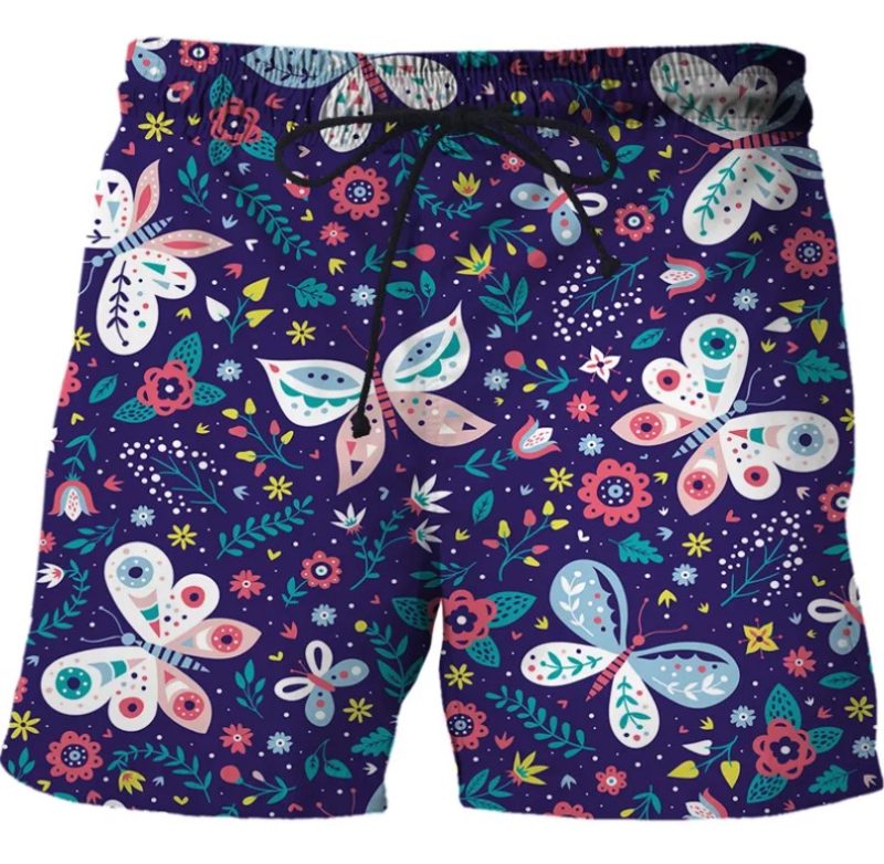 Purple Butterfly Men Board Short