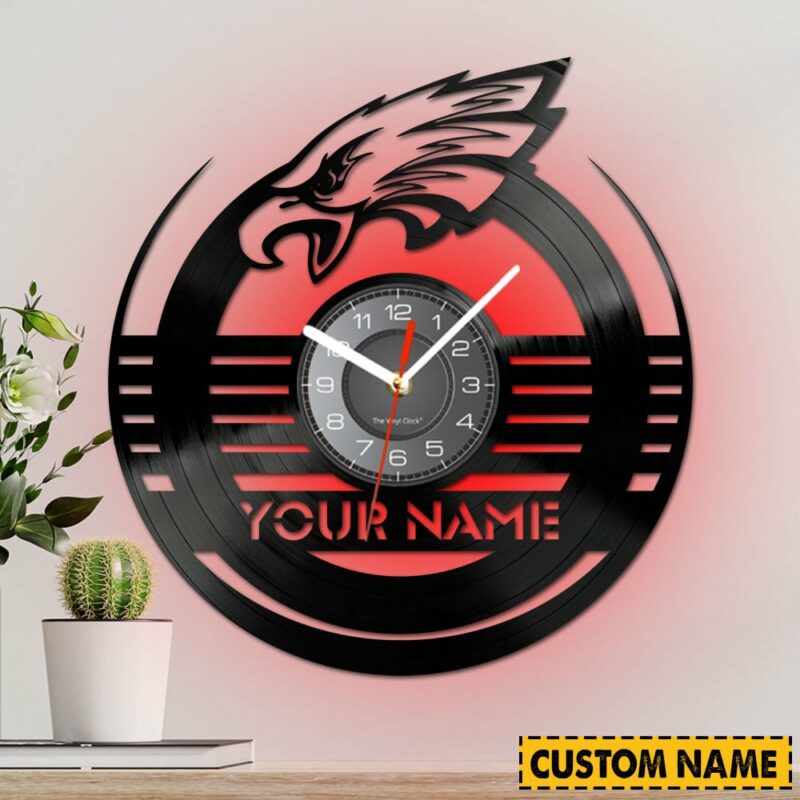 Sportswearmerch Philadelphia Eagles New Personalized Vinyl Clock Collection for fans - Sportswearmerch