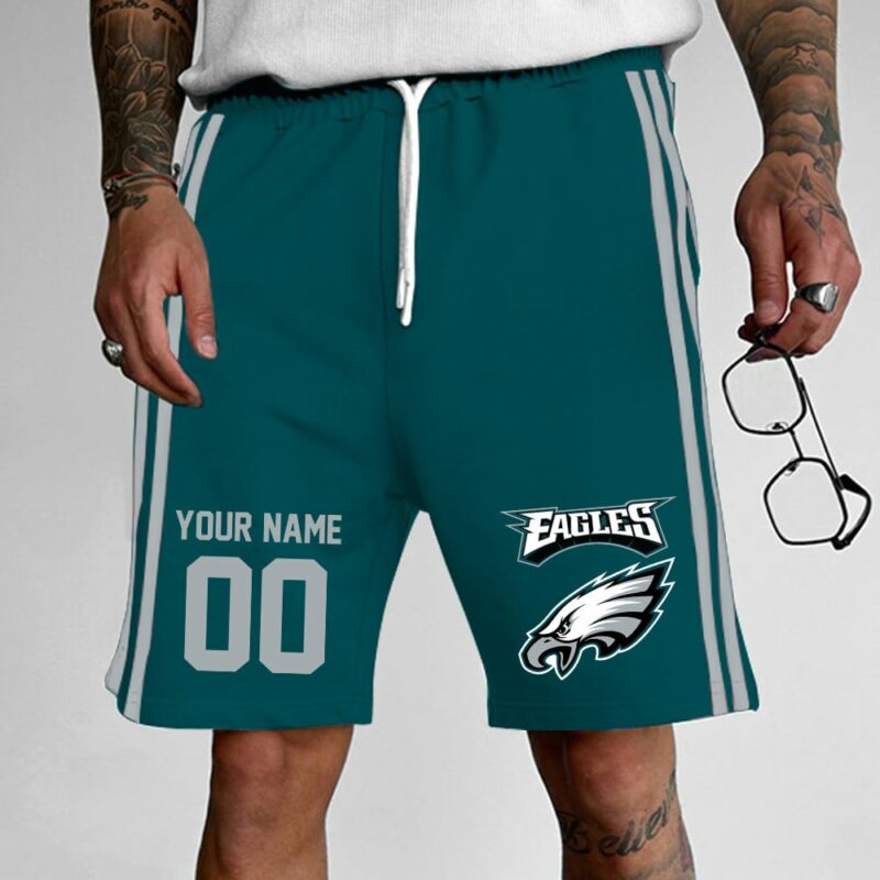 Sportswearmerch Philadelphia Eagles NFL New Custom Name And Number Short Pants Gift For Fan - Sportswearmerch