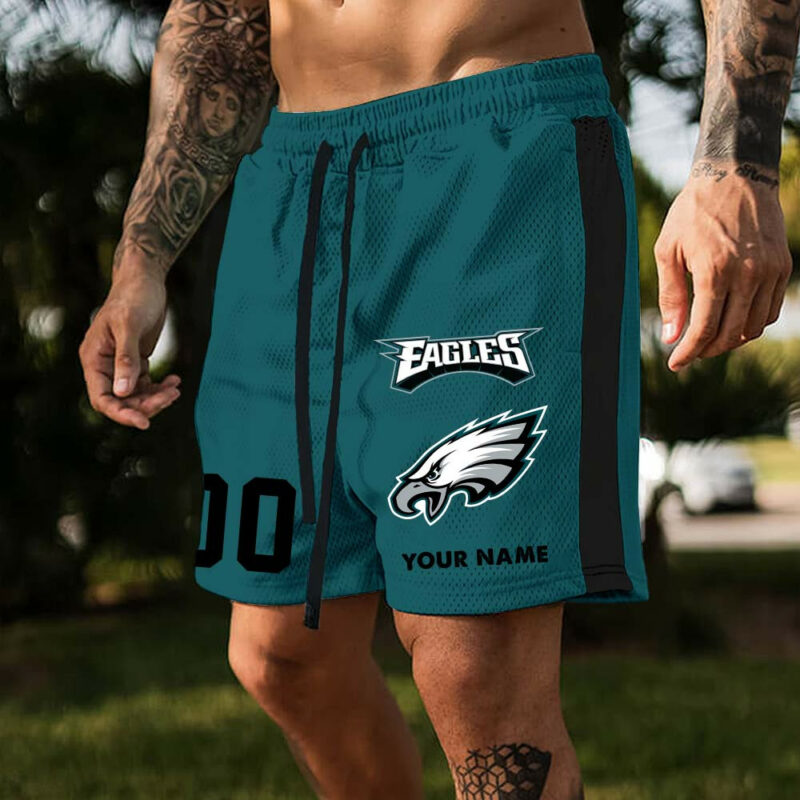 Sportswearmerch Philadelphia Eagles NFL New Personalized Name And Number Short Pants For Fans - Sportswearmerch