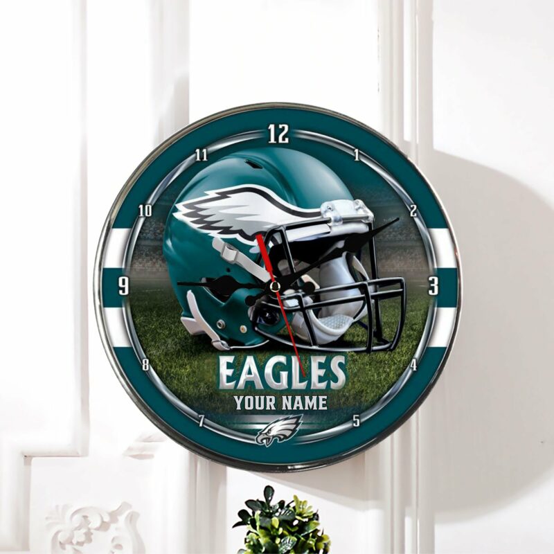 Sportswearmerch Philadelphia Eagles NFL New Personalized Round Wall Clock Gifts For Fans - Sportswearmerch