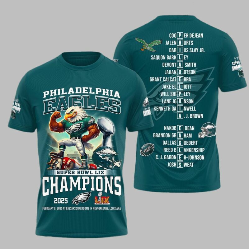 Super Bowl LIX Champions 2025 Eagles Shirt