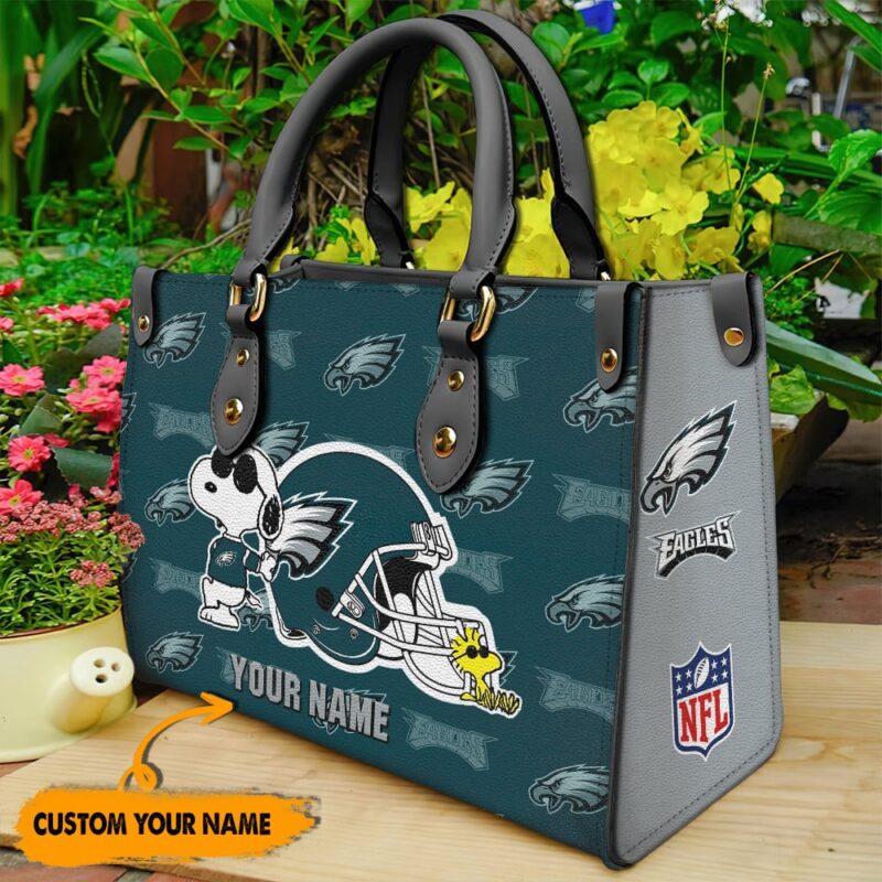 Sportswearmerch Philadelphia Eagles Personalized Leather Hand Bag for fan - Sportswearmerch
