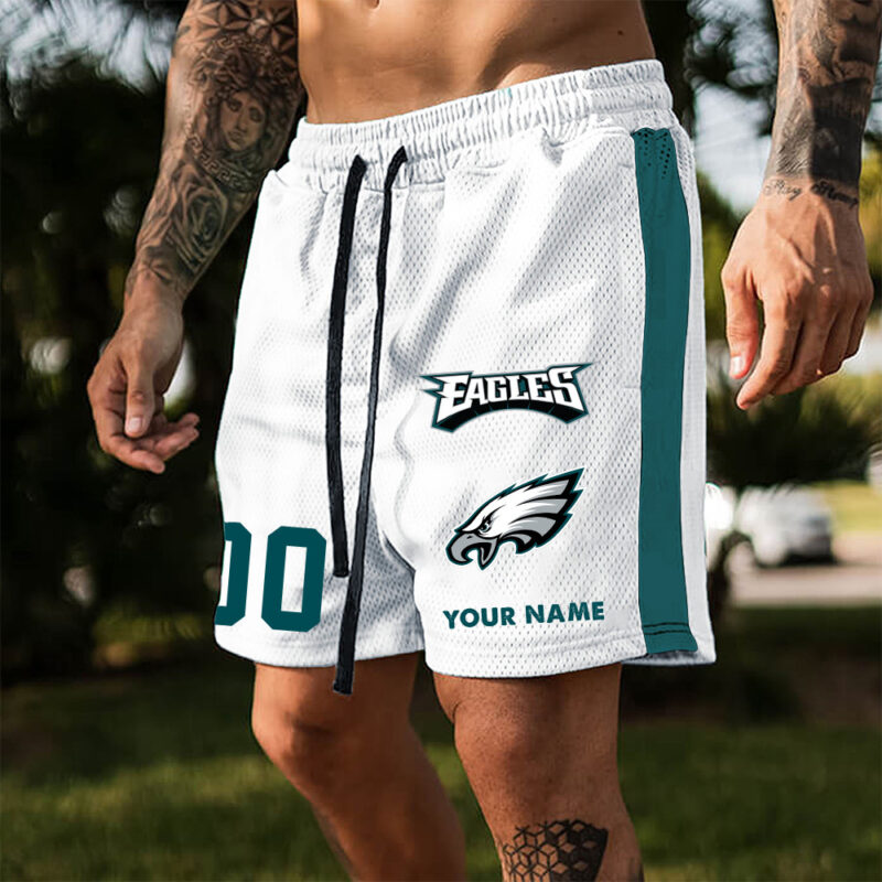 Sportswearmerch Philadelphia Eagles NFL Personalized Name And Number Short Pants Gifts For Fans - Sportswearmerch