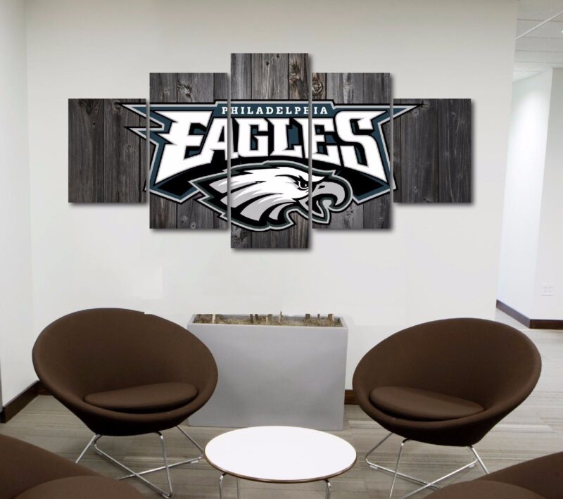 Philadelphia Eagles Football Barn Wood – Sport 5 Panel Canvas Art Wall Decor-CV