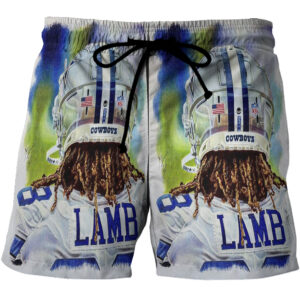Dallas Cowboys Ceedee Lamb6 3D All Over Print Summer Beach Hawaiian Short