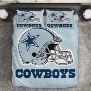 Dallas Cowboys Helmet 3 Logo 3PCS Bedding Set Duvet Cover And Pillow C