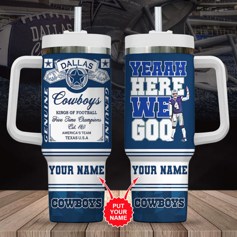 Dallas Cowboys NFL Custom Stanley Cup 40 oz 30 oz Tumbler With Handle | StormMerch