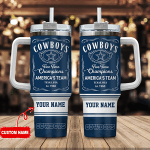 Dallas Cowboys NFL Custom Stanley Cup 40 oz 30 oz Tumbler With Handle | StormMerch