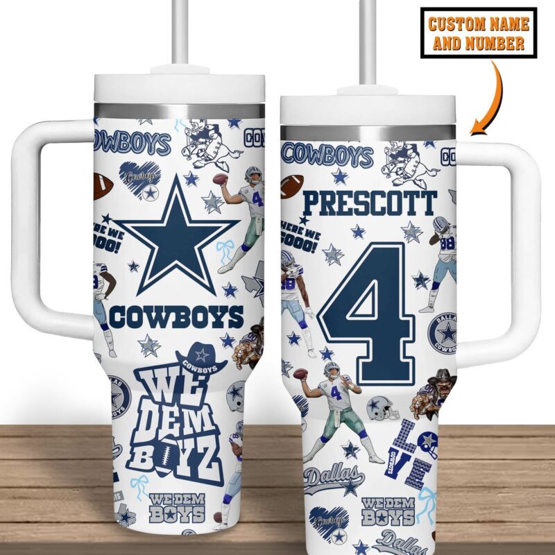 Dallas Cowboys NFL Custom Stanley Cup 40 oz 30 oz Tumbler With Handle | StormMerch