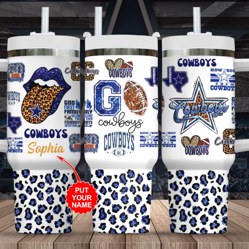 Dallas Cowboys NFL Custom Stanley Cup 40 oz 30 oz Tumbler With Handle | StormMerch