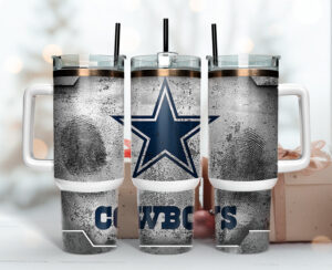 Dallas Cowboys NFL Fingerprint Effect Custom Stanley Cup 40 oz 30 oz Tumbler With Handle | StormMerch
