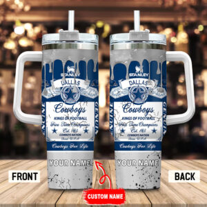 Dallas Cowboys NFL Kings Of Football Custom Stanley Cup 40 oz 30 oz Tumbler With Handle | StormMerch