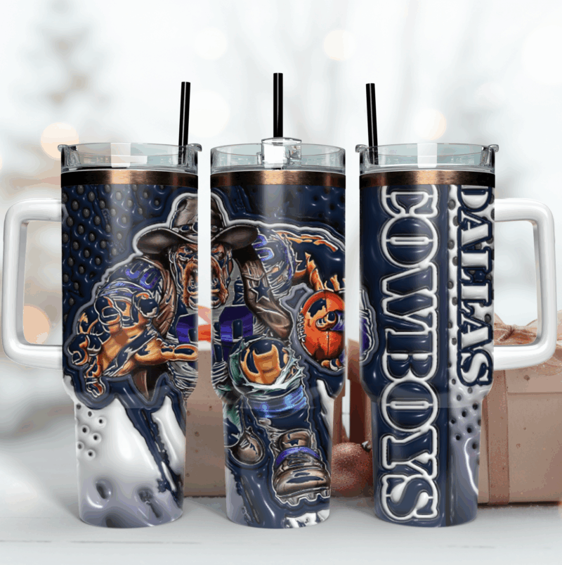 Dallas Cowboys NFL Mascot Custom Stanley Cup 40 oz 30 oz Tumbler With Handle | StormMerch