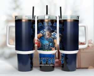 Dallas Cowboys NFL Mascot Custom Stanley Cup 40 oz 30 oz Tumbler With Handle | StormMerch
