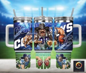 Dallas Cowboys NFL Mascot Custom Stanley Cup 40 oz 30 oz Tumbler With Handle | StormMerch