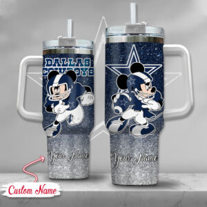 Dallas Cowboys NFL Mickey Mouse Glitter Custom Stanley Cup 40 oz 30 oz Tumbler With Handle | StormMerch