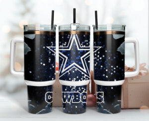 Dallas Cowboys NFL Stained Glass Effect Custom Stanley Cup 40 oz 30 oz Tumbler With Handle | StormMerch