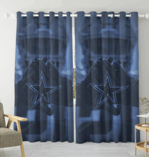Dallas Cowboys Player With Star Golve Blackout Window Curtain 2 Panels