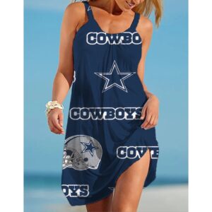 Dallas Cowboys Printed Beach Dress For Leisure