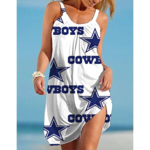 Dallas Cowboys Printed Beach Dress For Leisure
