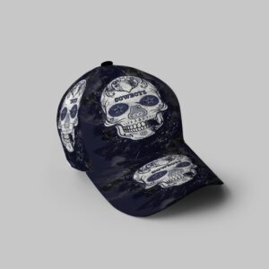Dallas Cowboys Skull Flowers City 3D Printing Baseball Cap Classic Hat - Potatoke