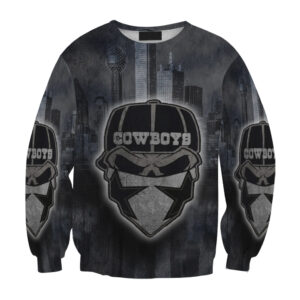 Dallas Cowboys Skull Wearing Mask City Gift For Fan 3D Full Printing Sweatshirt