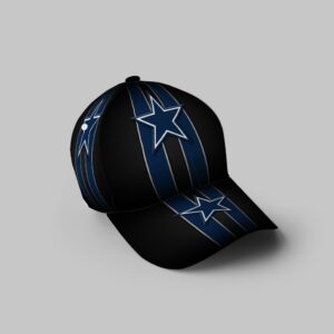 Dallas Cowboys Star Striped Black 3D Printing Baseball Cap Classic Hat - Potatoke