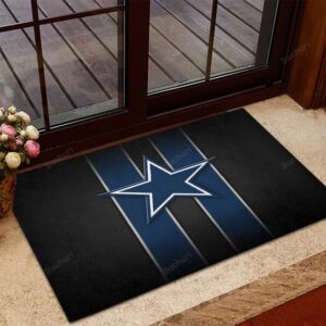 Dallas Cowboys Star Striped Black Foldable Doormat Indoor Outdoor Welc