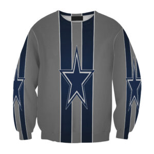 Dallas Cowboys Star Striped Gray Gift For Fan 3D Full Printing Sweatshirt