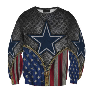 Dallas Cowboys Star Zipper Flag Gift For Fan 3D Full Printing Sweatshirt