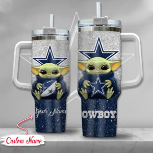 NFL Dallas Cowboys Baby Yoda Custom Stanley Cup 40 oz 30 oz Tumbler With Handle | StormMerch