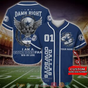 Personalized Dallas Cowboys Nfl Wings Skull Baseball Jersey Shirt - Hot Sale 2025