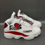 Atlanta Falcons Football Team Logo White Red Air Jordan 13 Printing Shoes Sneaker