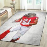 Atlanta Falcons Logo Area Rug, Football Team Living Room Carpet, Sports Floor Mat Home Decor