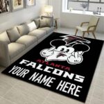 Atlanta Falcons & Mickey Personalized Rug, Living Room Carpet – Customized Floor Mat Home Decor