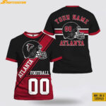 Atlanta Falcons Nfl 3D All Over Printed T Shirts Custom Name And Number Shirts For Hot Fans