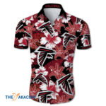 Atlanta Falcons Nfl Team Gift For Fan Tropical Flower Short Sleeve Hawaiian Shirt