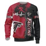 Atlanta Falcons Sweatshirt Graphic Heart Ecg Line