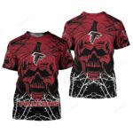 Atlanta Falcons T-Shirt Halloween Pumpkin Skull