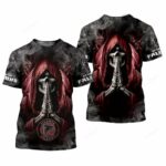 Men’S Atlanta Falcons T Shirts Background Skull Smoke 1606