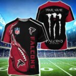 Monster Energy Atlanta Falcons T Shirts Men Custom Name 7802