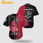 NFL Atlanta Falcons Baseball Jersey Symbol Father And Son Best Team Ever Black Red Jersey Shirt Stand Out With Official Team Spirit