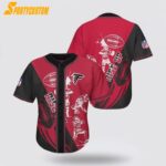 NFL Atlanta Falcons Baseball Jersey Symbol Football Players Poses Black Red Jersey Shirt Stand Out With Official Team Spirit