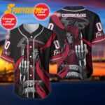 NFL Atlanta Falcons Halloween Skull Design Baseball Jersey