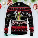 NFL Atlanta Falcons Logo With Funny Grinch Ugly Christmas Sweater Sport Fans Men And Women Christmas Gift