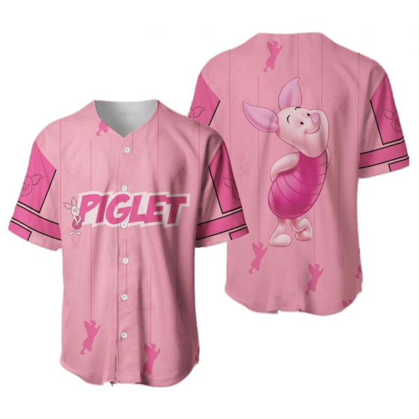 Adorable Pink Piglet Baseball Jersey - Unisex Disney-Inspired Fashion Top