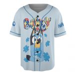 Custom Bluey Baseball Jersey - Personalize Name & Number, True Colors Design, Perfect Gift!