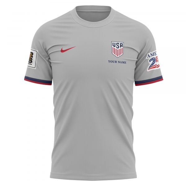 USA x World Cup 2026 Patriotic Eagle America 250 T-shirt Printed - Heather Grey - Jersey Teams
