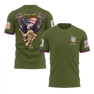 USA x World Cup 2026 Patriotic Eagle America 250 T-shirt Printed - Military Olive - Jersey Teams